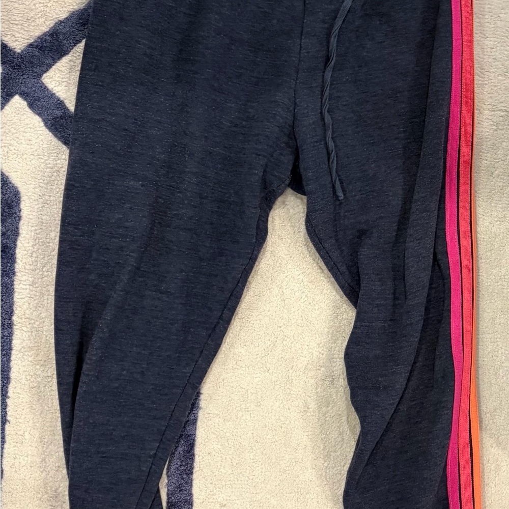 Aviator Nation Navy Joggers with Pink Stripe